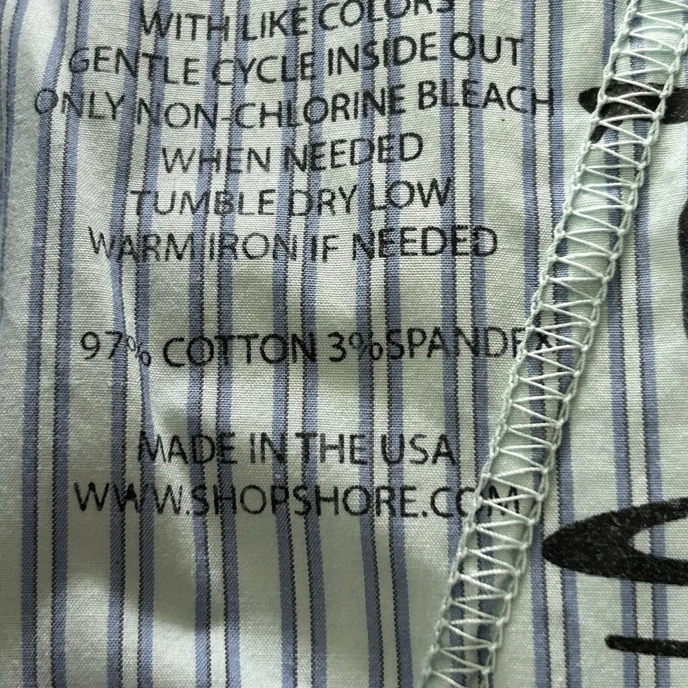 Shore Pants Mens 36x30 Green Stretch Chino Canvas Made USA Casual Spring